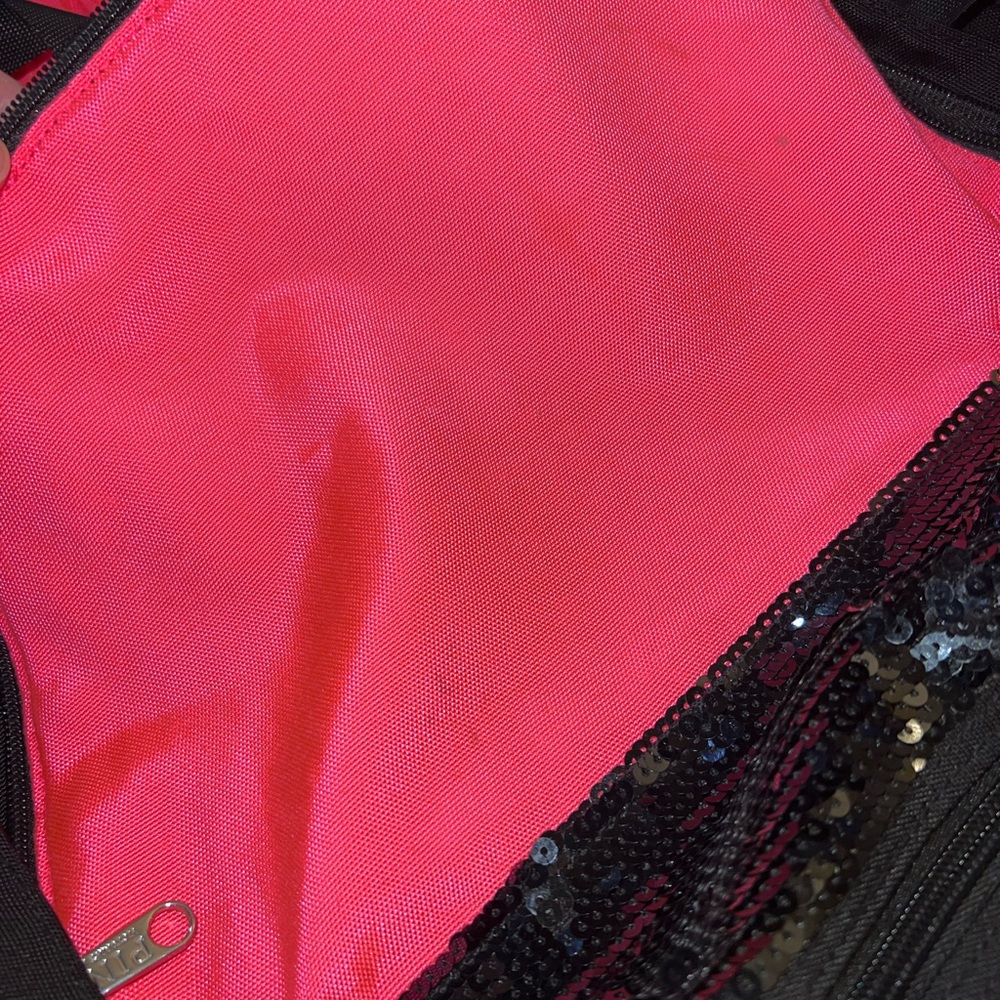 PINK Victoria's Secret Black and Pink Backpack - Picture 2 of 3